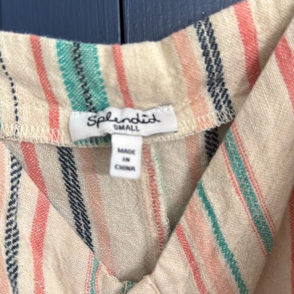 Splendid Linen Striped Romper Size Small - Picture 4 of 6